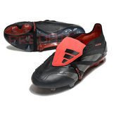 Chuteira Campo Adidas Predator 30 Elite Com Lingua FG Preta e Vermelha